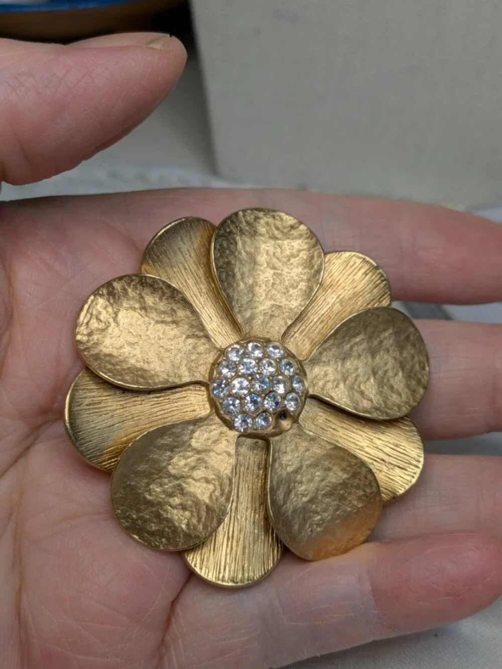 Premier Designs Gold‑Tone Flower Brooch & Magnetic Enhancer